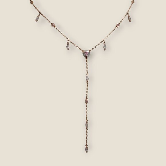 Swarovski Lariat Heart Necklace